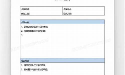 会议记录格式_会议记录格式及范文